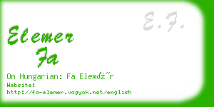 elemer fa business card